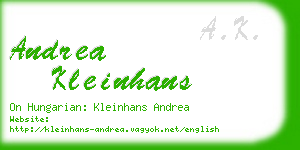 andrea kleinhans business card